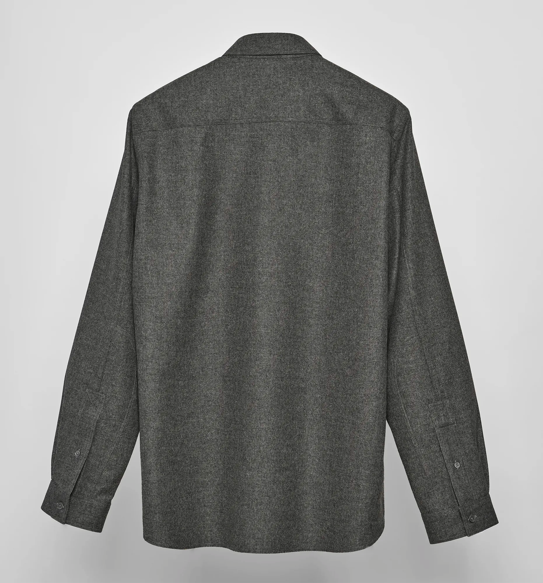 Back view of a charcoal gray Sébline shirt