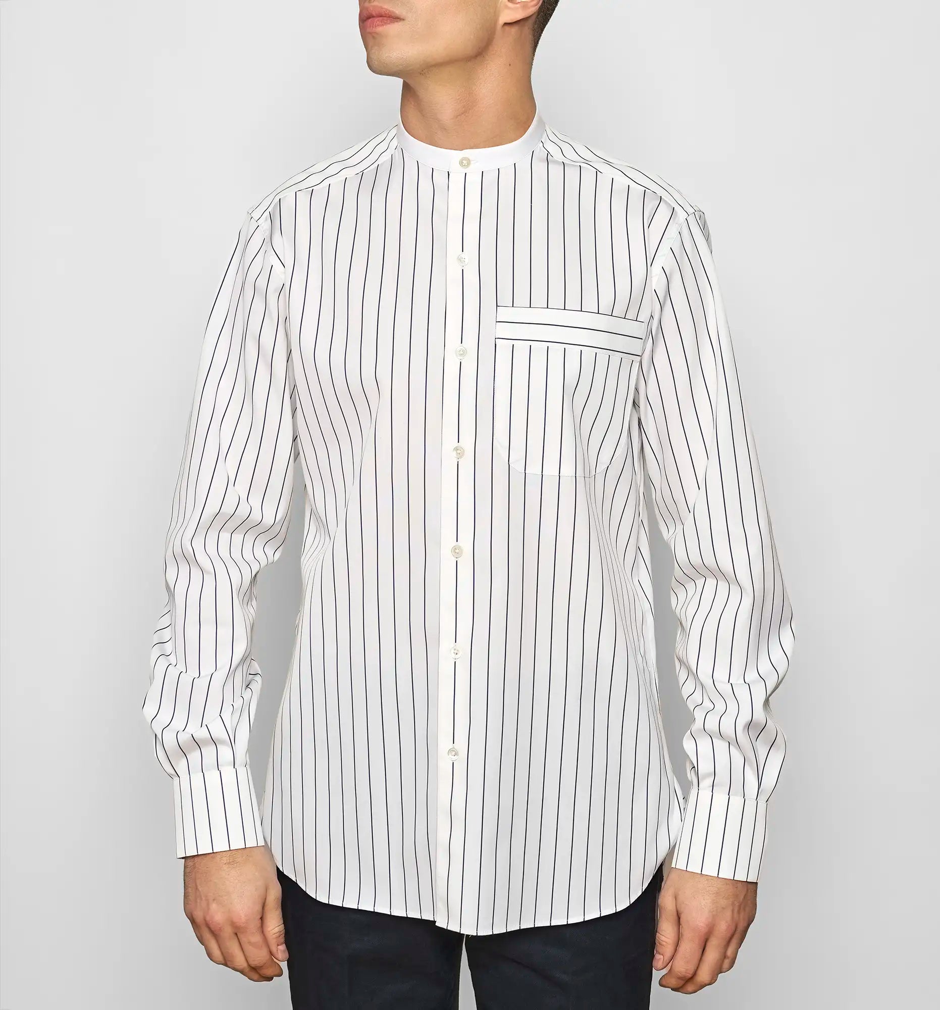 Eton Shirt off-white and navy – Men's cotton shirt