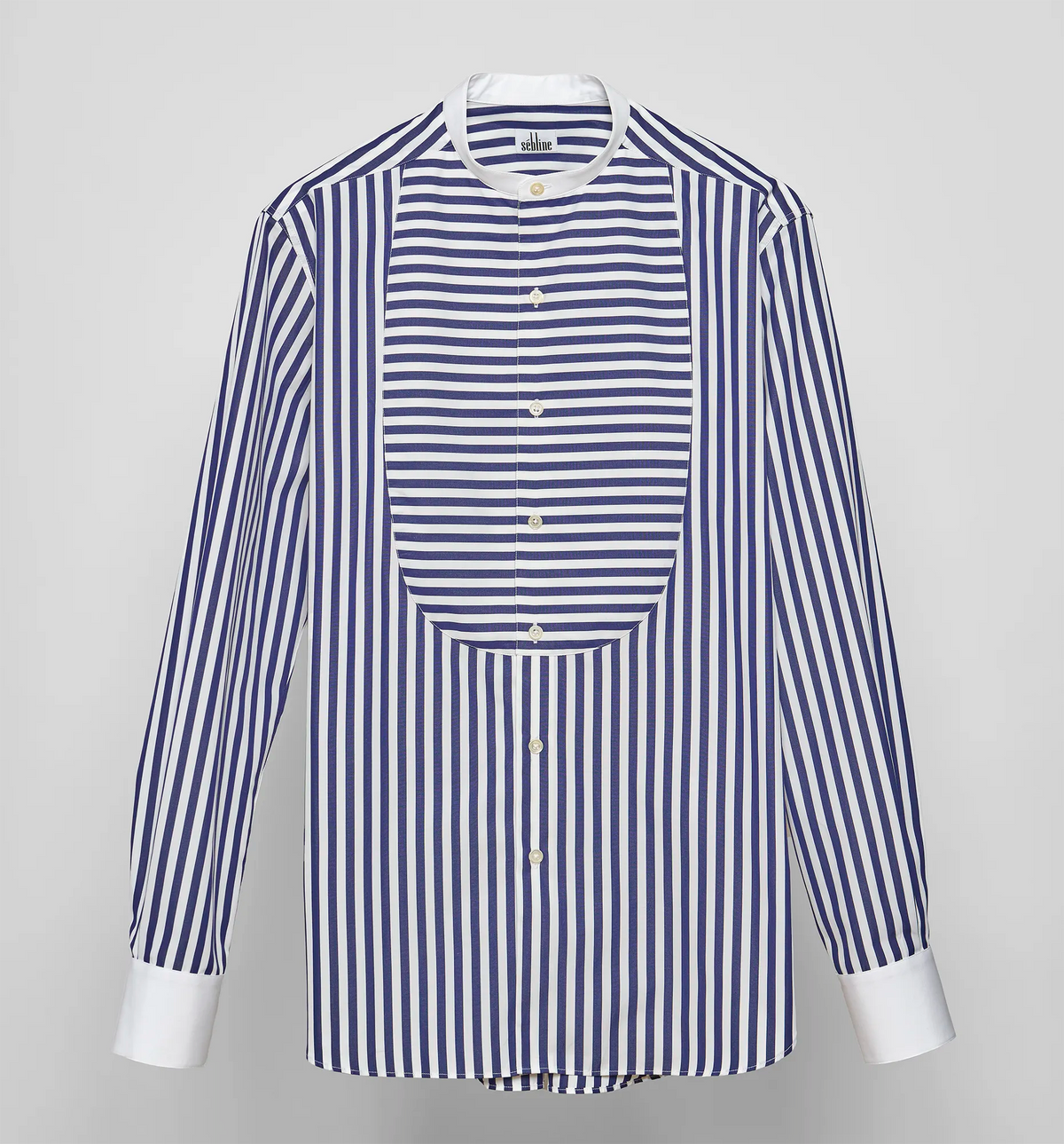 【未使用級】sebline BUNNY SHIRT ストライプ XS Bunny Shirt navy and white – Men's cotton shirt | Sébline