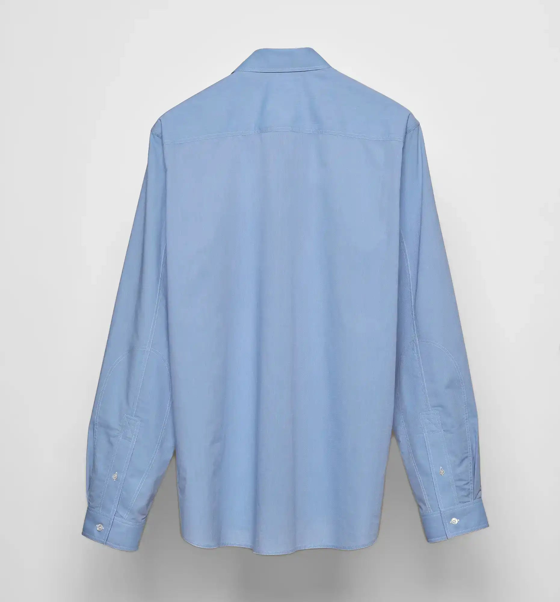 Sébline – Blue chambray Combat Polo Shirt, back packshot view