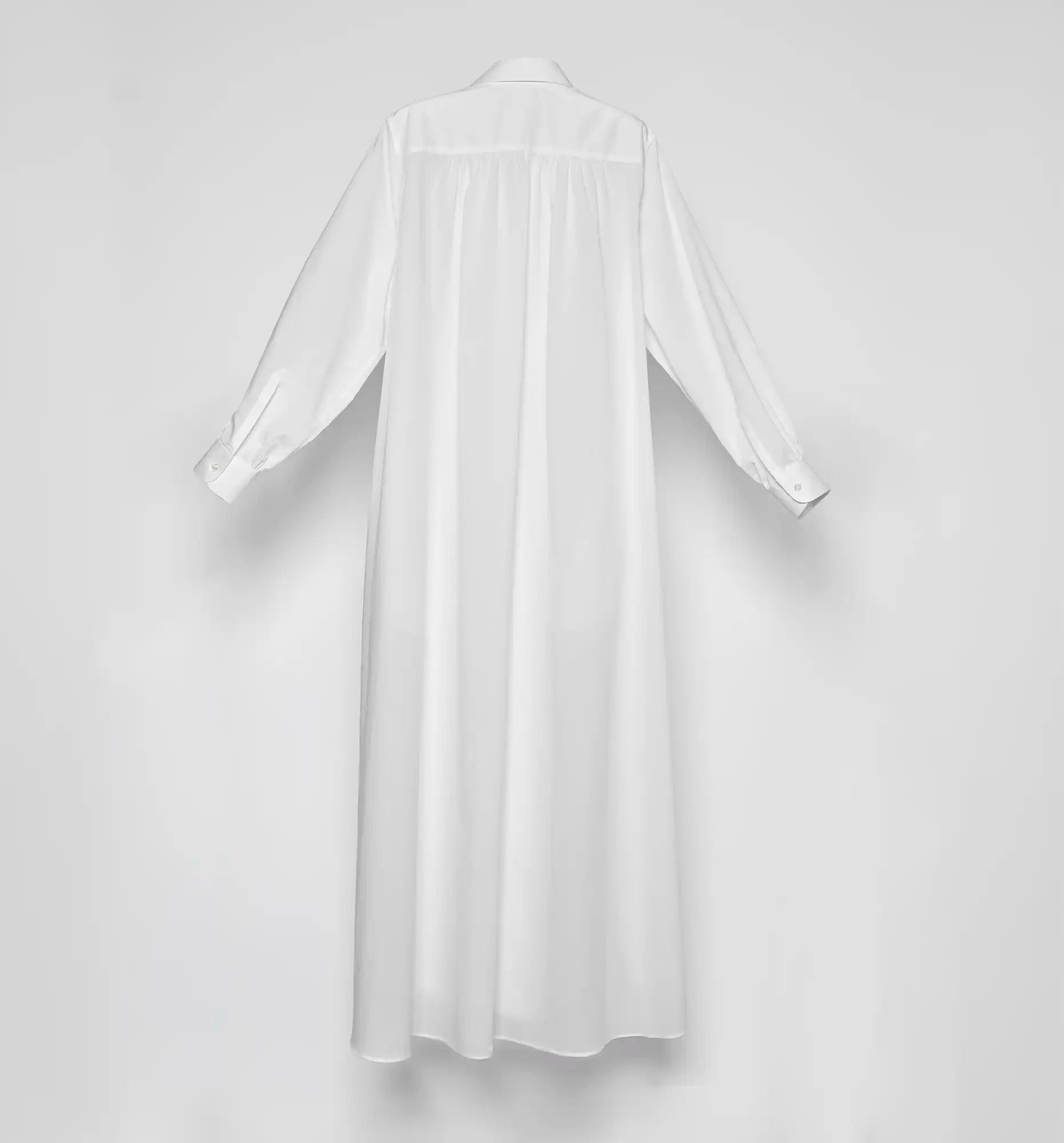 Sébline – White Long Ruffle Dress with ruffles, back packshot view