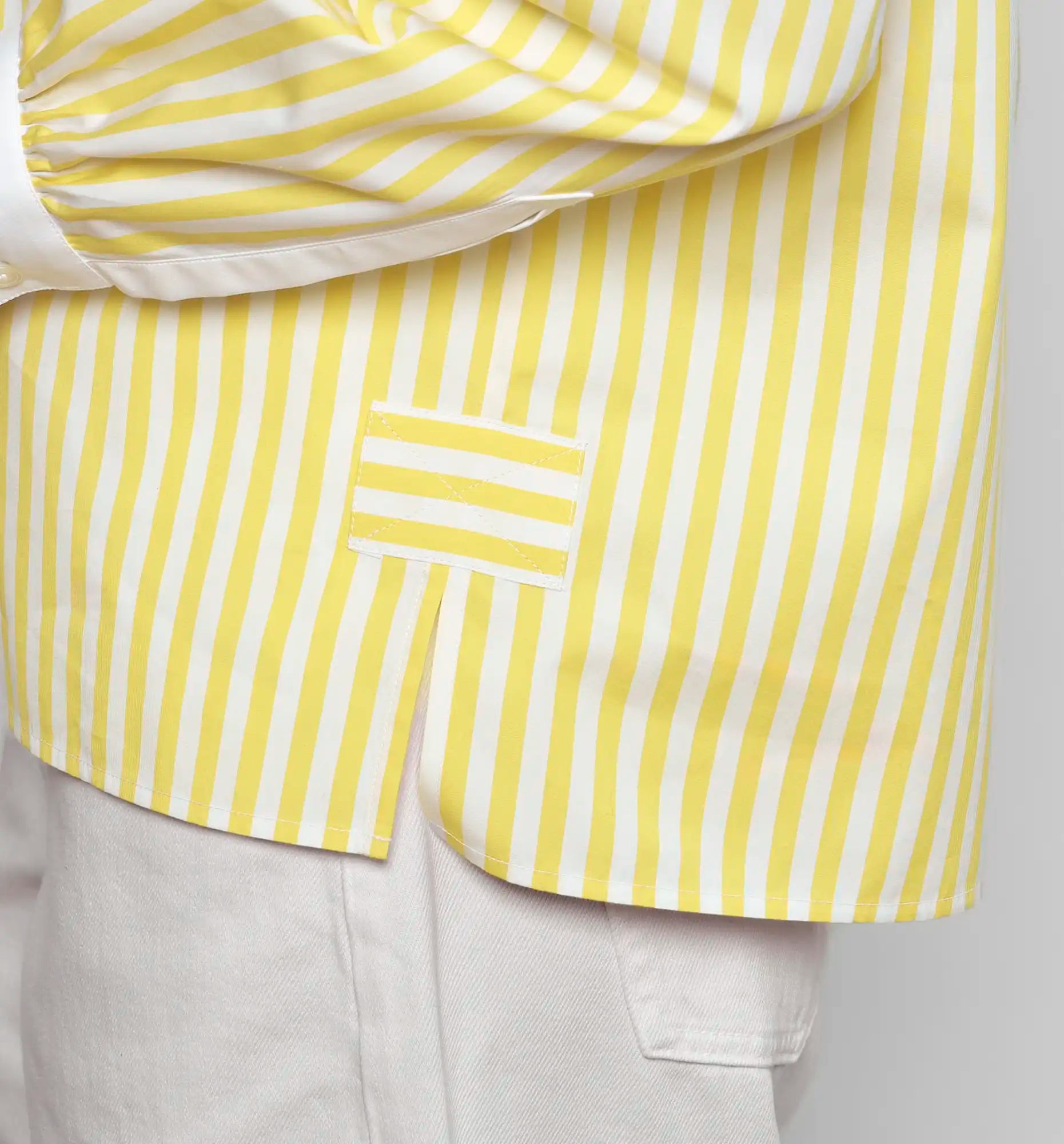 Painter's shirt in yellow stripes — detail