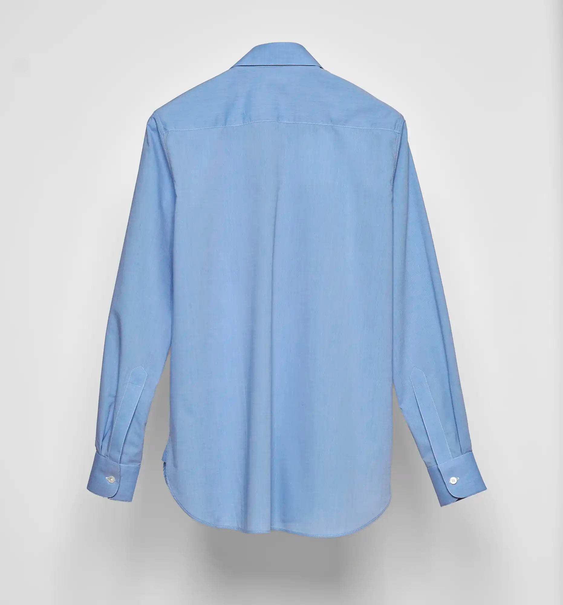 Sébline – Blue cotton Pleated Bunny Shirt, back packshot view
