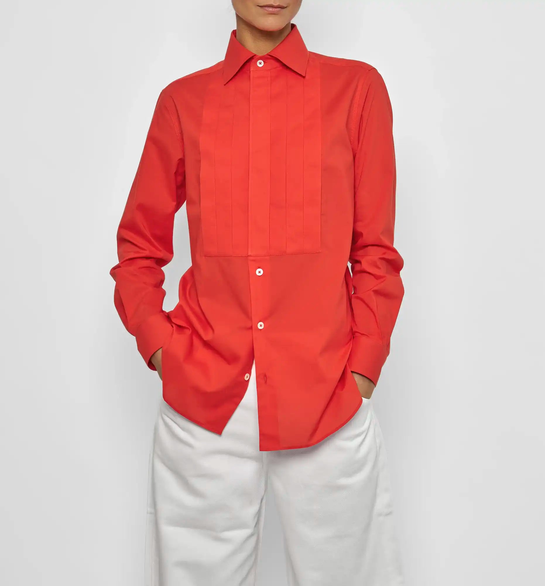 PLEATED SMOKING SHIRT